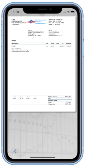 dux-facti invoice app for iOS, iPhone iPad and Android