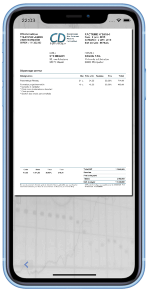 dux-facti appli devis factures pour iOS iPhone iPad et Android