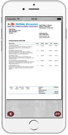 muestra de factura dux-facti ios android app